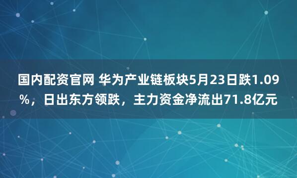 国内配资官网 华为产业链板块5月23日跌1.09%，日出东方领跌，主力资金净流出71.8亿元
